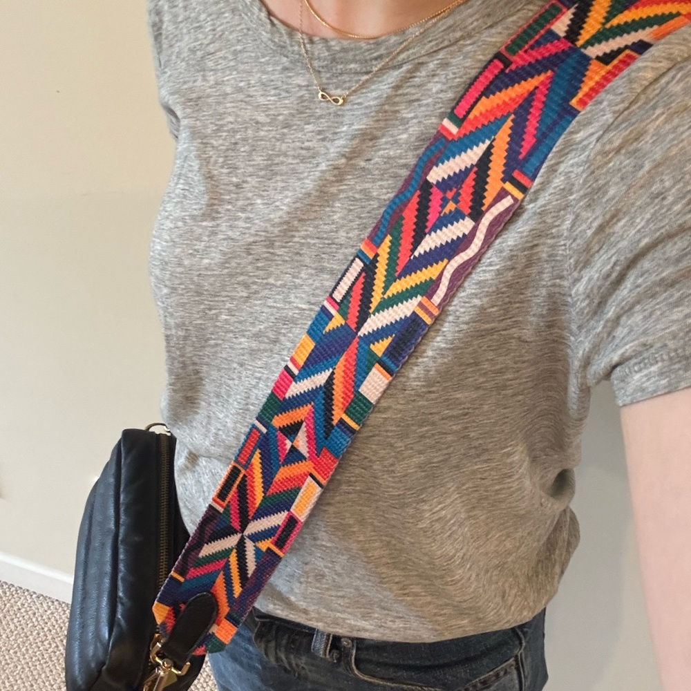 Wide Colorful Patterned Bag Strap
